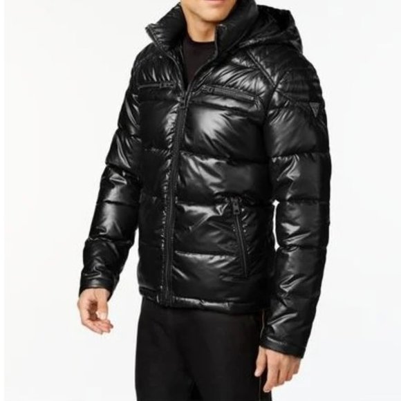 GUESS Hooded Zip-Front Puffer Jacket - Picture 3 of 6